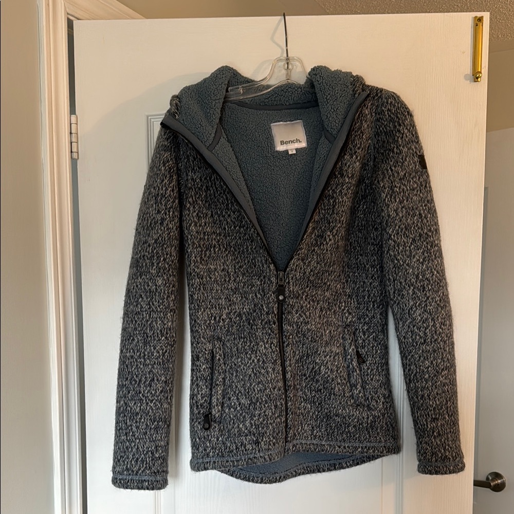 Bench Blue Gray Fleece lined zip-up Hoodie
